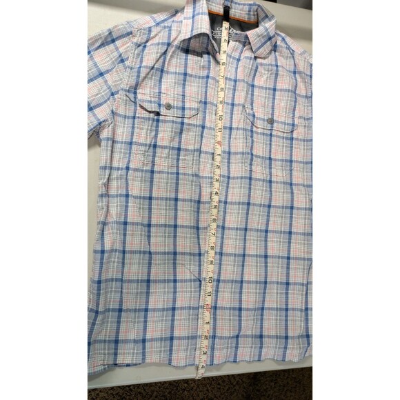 Croft Barrow Shirt Mens S Small Plaid Strip Quick Dry Short Sleeve Button Vented - Picture 5 of 5